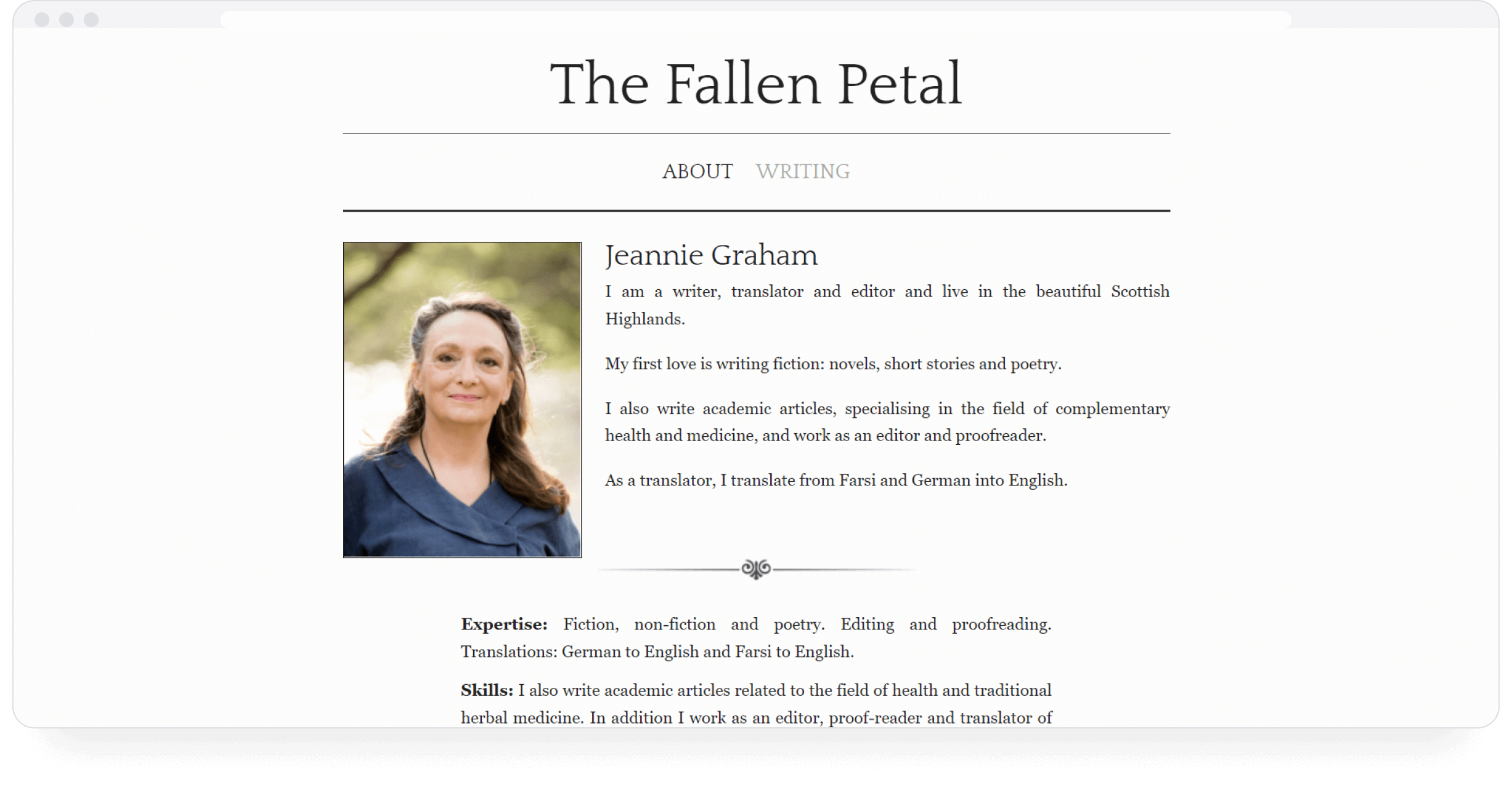 Jeannie Graham's portfolio on Writerfolio