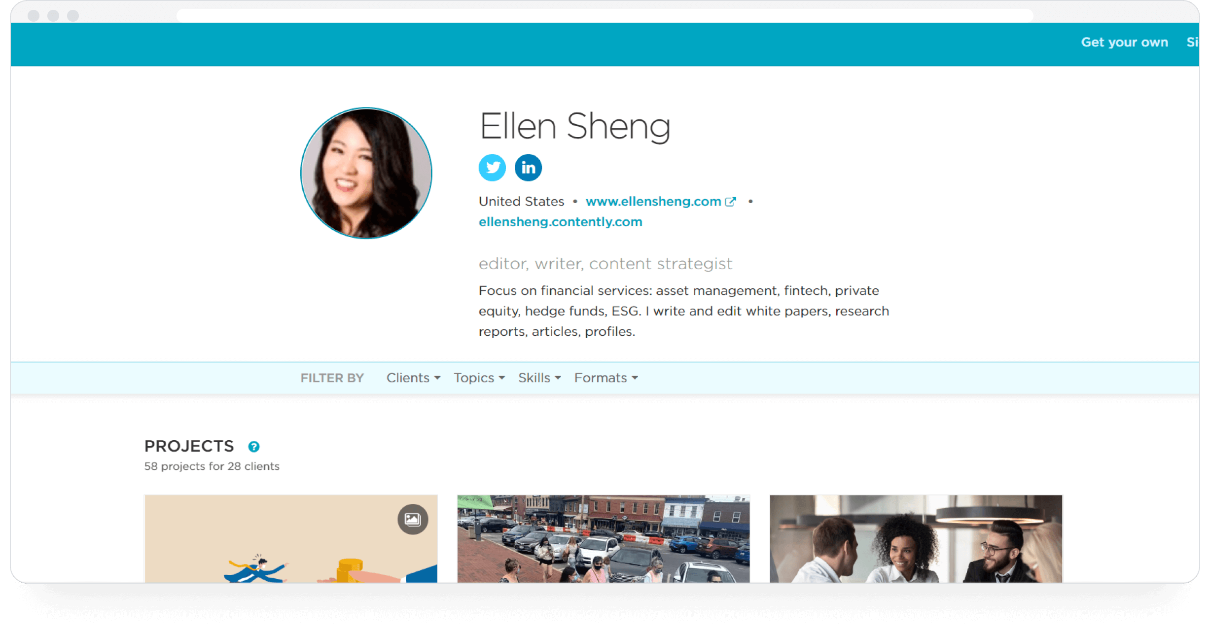 Ellen Sheng’s portfolio on The Freelance Creative by Contently