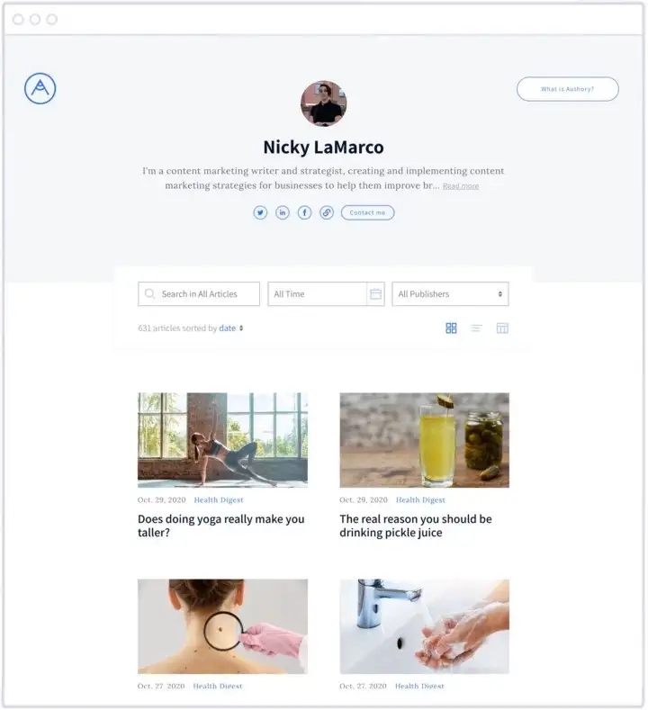 With her Authory account, Nicky has more than 600 articles from 24 different publications all safely stored in a single place. Plus, they look really good!