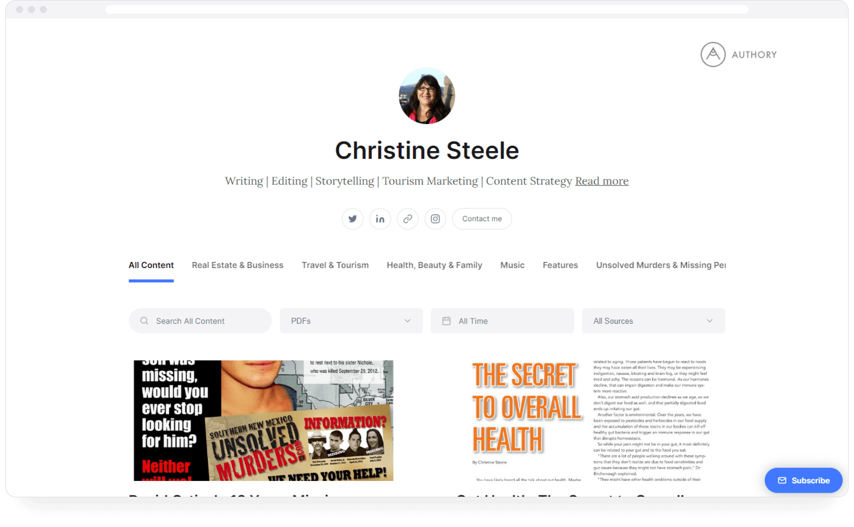 Christine Steele's PDF portfolio on Authory