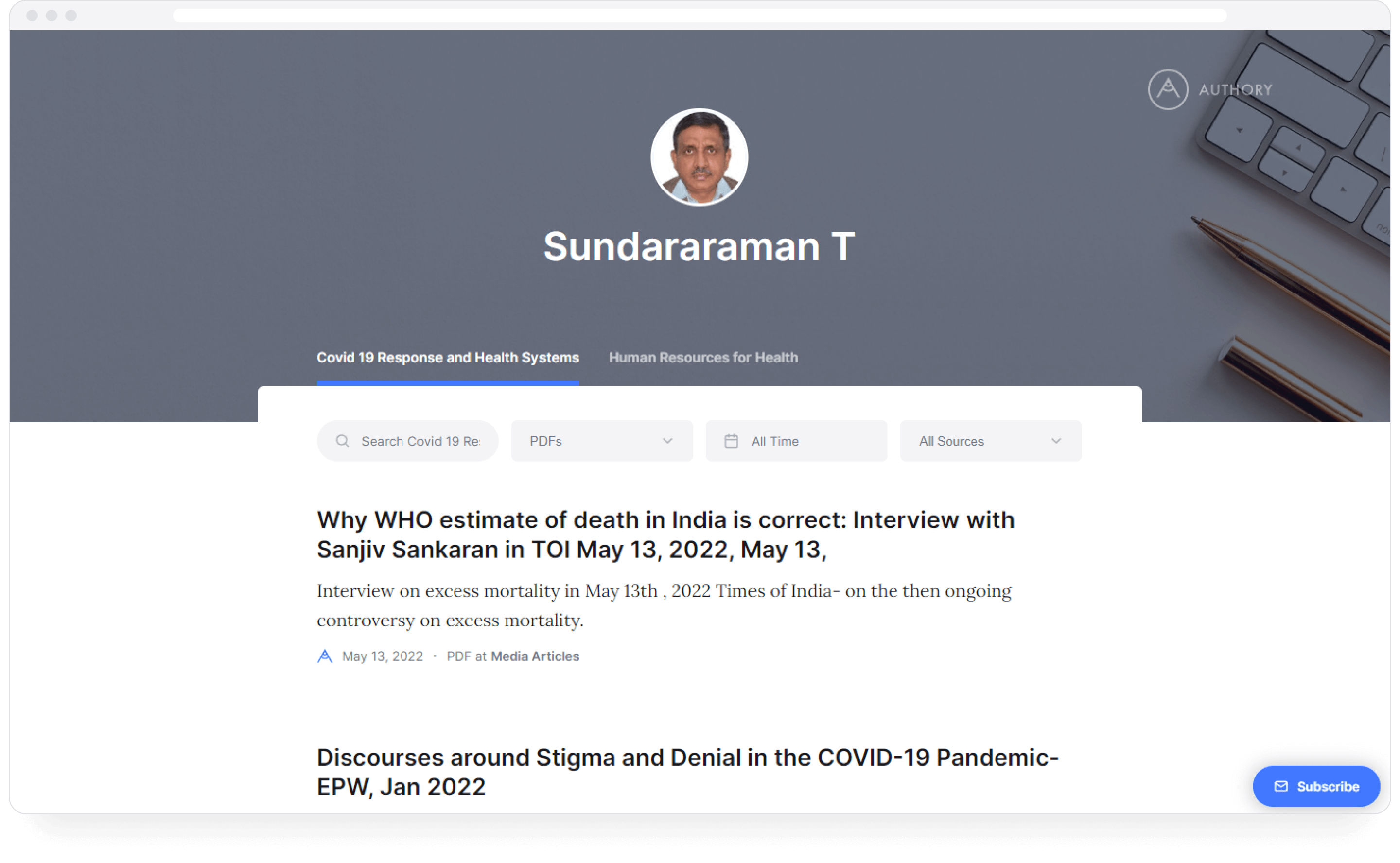 T Sundararaman's PDF portfolio on Authory