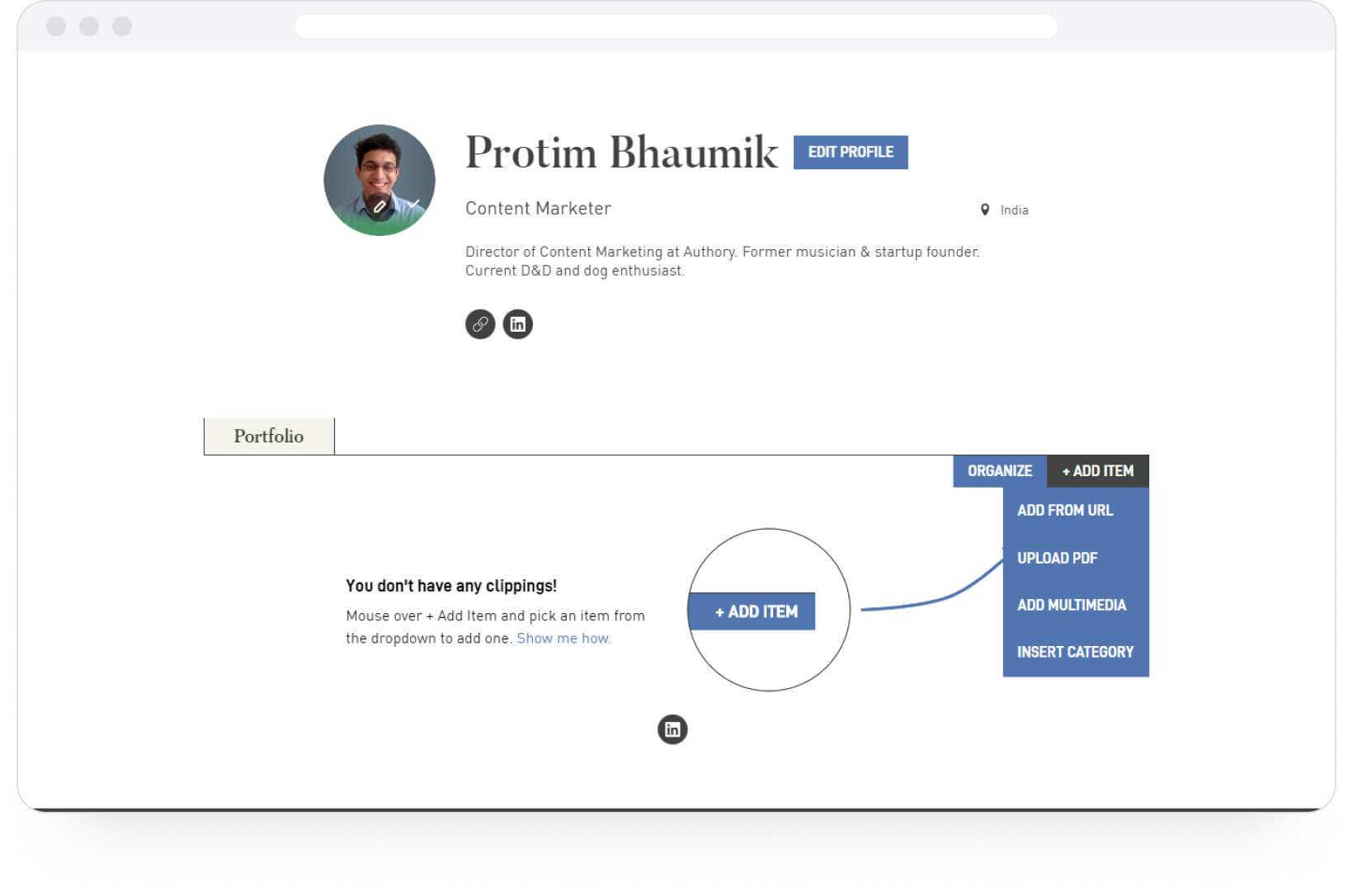 Adding items on Clippings