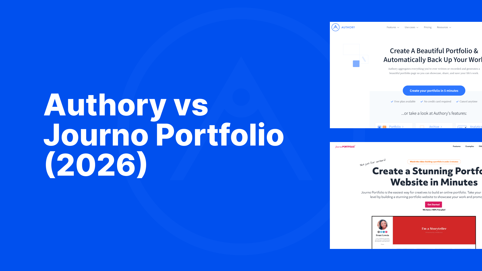 Preview image of Authory vs Journo Portfolio (2026)